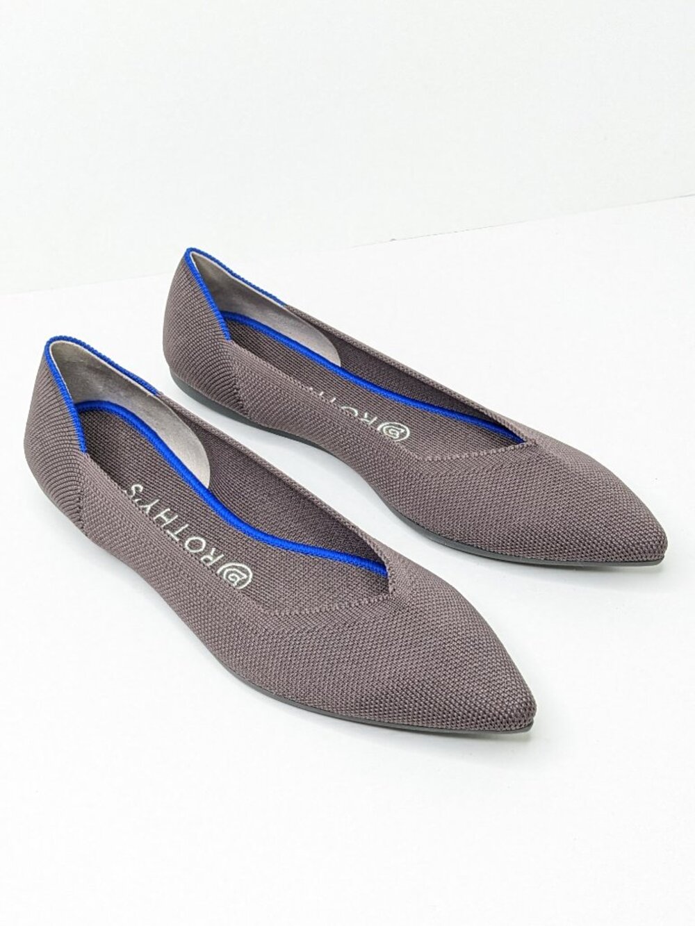 Rothy's The Point Pointed Toe Ballet Flats Mink Knit Womens 9